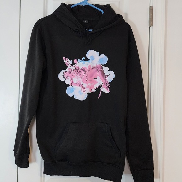 Kali Uchis Graphic Hoodie Pullover Sweatshirt Black Pink Blue Large - Picture 1 of 6